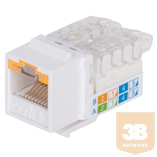 Manhattan Keystone - Cat6 Keystone Jack, UTP árnyékolatlan, RJ45, Mûanyag, Fehér