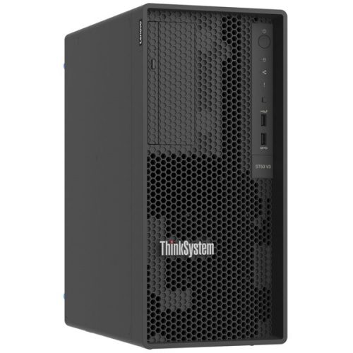 LENOVO torony szerver - ST50 V3 (3x3.5"), 4C E-2414 2.6Ghz, 1x16GB, 2x 960GB 5400 Pro RI SSD, SW RAID, XCC: Std, 500W.