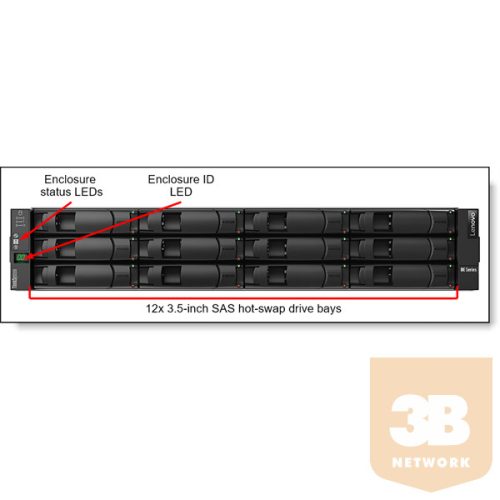 LENOVO DE storage - DE120S LFF külső tároló, Expansion Enclosure, 2U, (12x 3.5 LFF)