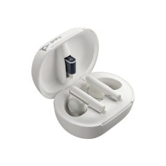   HP Poly Voyager Free 60+ UC White Sand Earbuds +BT700 USB-C Adapter +Touchscreen Charge Case