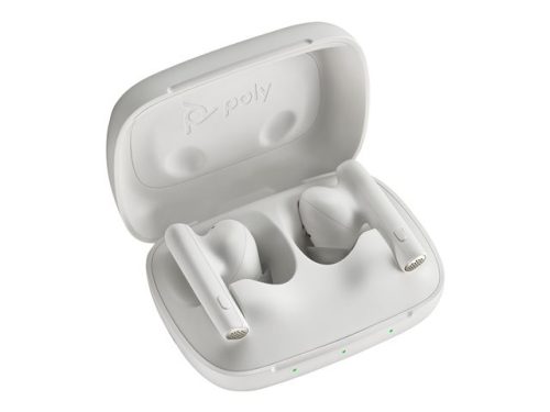 HP Poly Voyager Free 60 UC White Sand Earbuds +BT700 USB-A Adapter +Basic Charge Case