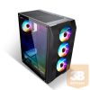 Spirit of Gamer Számítógépház - Rogue VI RGB (fekete, ablakos, 8x12cm ventilátor, alsó táp,  ATX, 1xUSB3.0, 2xUSB2.0)