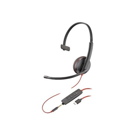 HP Poly Blackwire C3215 Monaural Headset +Carry Case Bulk