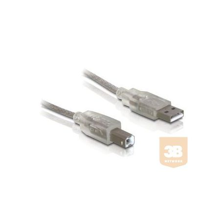 Delock kábel, USB 2.0-A (M) -> USB2.0-B (M), ferrítmag, 0.5m
