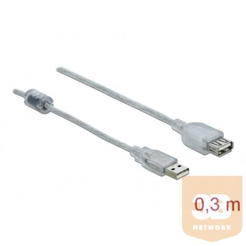 Delock Kábel - 82244 (USB-A 2.0 -> USB-A 2.0 hosszabitó kábel, apa/anya, 0,3m)