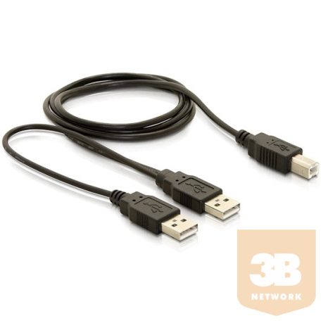KAB Delock 82394 USB 2.0-B - USB-A hálózati + hálózati/adat kábel - 1m
