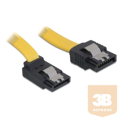 KAB Delock 82470 felfele/egyenes sárga SATA (fémlappal) összekötő kábel - 0,2m