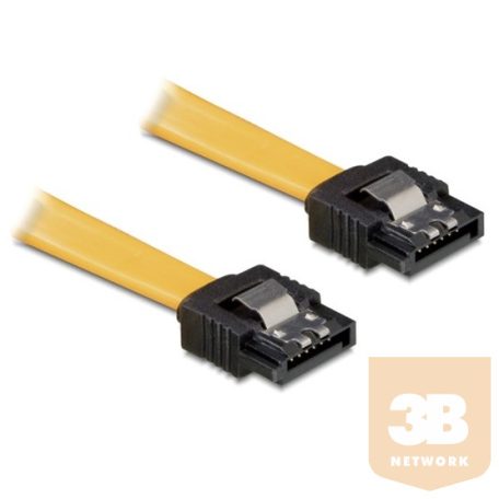 KAB Delock 82476 egyenes/egyenes sárga SATA (fémlappal) összekötő kábel - 0,2m