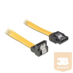   Delock 82479 SATA sárga, lefele / egyenes csatl. (fémlappal), 50 cm-es összekötő kábel