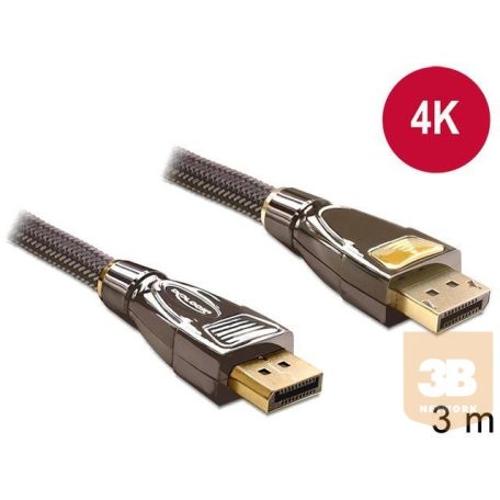 Delock HDMI Cable Displayport 1.2 male > Displayport male 4K 3m PREMIUM