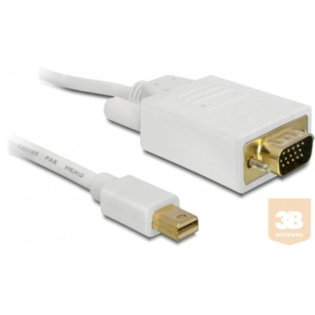 DELOCK kábel mini Displayport male to VGA 15 pin male, 2m, fehér