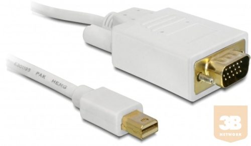 DELOCK kábel mini Displayport male to VGA 15 pin male, 2m, fehér