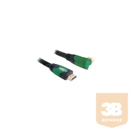 KAB Delock 82951 A dugós > A dugós derékszögű 4K High Speed HDMI kábel Ethernettel - 1m - Zöld