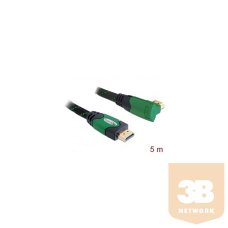 KAB Delock 82954 High Speed HDMI-kábel típusú Ethernet – HDMI A dugós > HDMI A dugós derékszögu 4K - 5 m