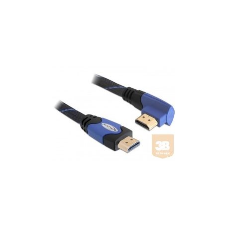 Delock kábel High Speed HDMI with Ethernet-HDMI A male>HDMI A male angled 4K 1m