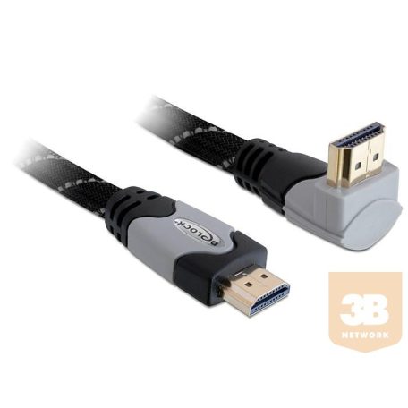 Delock kábel High Speed HDMI with Ethernet HDMI A male > HDMI A male angled 1m