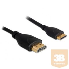   KAB Delock 83132 A- apa >mini C-apa High Speed HDMI vékony kábel Ethernettel - 1m