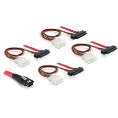   KAB Delock 83146 mini SAS 36pin - 4x SAS 29pin (SFF 8087 > 4x SFF 8482 + táp) kábel - 1m