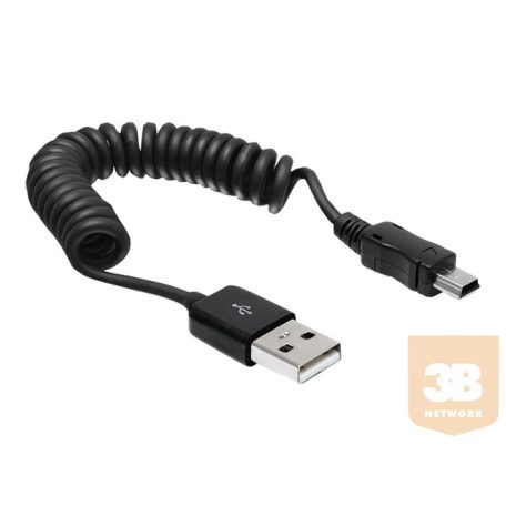 DELOCK 83164 Delock kábel, USB 2.0 AM-BM Mini spirál 20-60cm