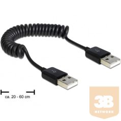KAB Delock 83239 USB 2.0 A apa/apa tekercselt kábel - 0,6m