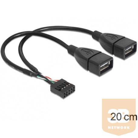 KAB Delock 83292 USB 2.0 A 2 x anya -pin header kábel - 0,2m