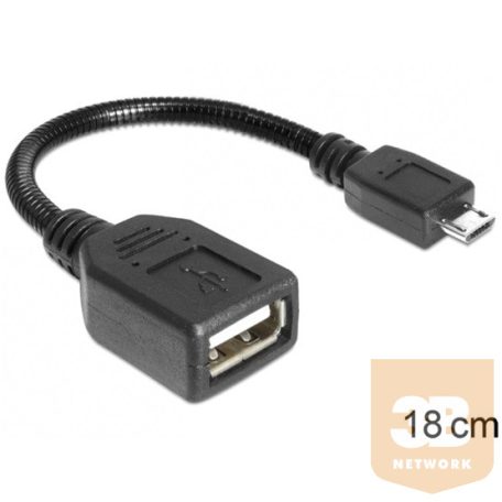 KAB Delock 83293 USB micro - B apa/USB 2.0 - A anya OTG flexibilis kábel - 0,18m