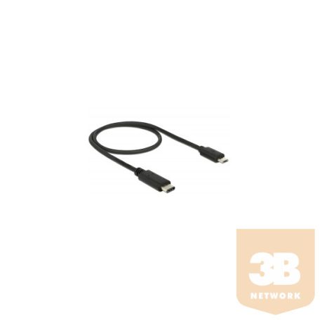 ADA Delock 83333 USB C 2.0 dugó > USB 2.0 Micro>B dugó fekete - 0,5 m