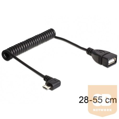 KAB Delock 83354 USB micro - B apa forgatott/USB 2.0 - A anya OTG csavaros kábel - 0,5m