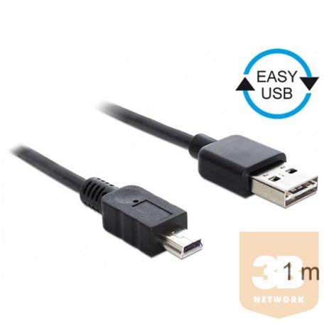 KAB Delock 83362 EASY - USB 2.0 A apa/USB 2.0 mini apa kábel - 1m