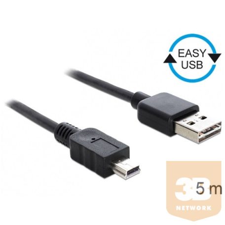 KAB Delock 83365 EASY - USB 2.0 A apa/USB 2.0 mini apa kábel - 5m