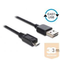   KAB Delock 83368 EASY - USB 2.0 A apa/USB 2.0 micro - B apa kábel - 3m