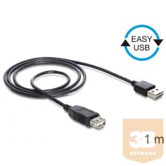   KAB Delock 83370 EASY - USB 2.0 A apa/USB 2.0 A anya hosszabbító kábel - 1m