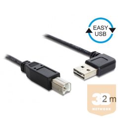   KAB Delock 83375 EASY - USB 2.0 A apa hajlított/USB 2.0 B apa kábel - 2m