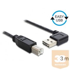   KAB Delock 83376 EASY - USB 2.0 A apa hajlított/USB 2.0 B apa kábel - 3m