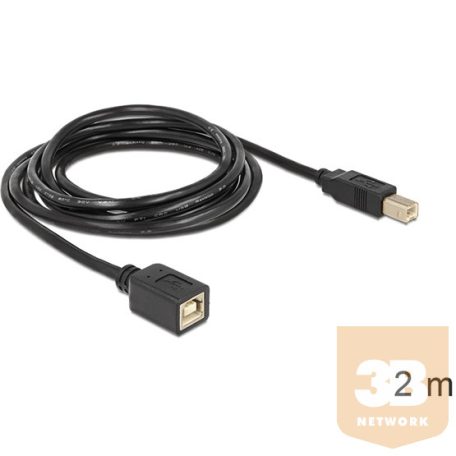 KAB Delock 83427 USB 2.0 B apa/B anya hosszabbító kábel - 2m