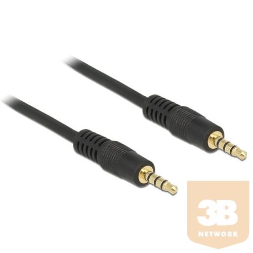 Delock 83435 kábel 3.5 mm sztereó jack 4 érintkezős apa -> apa 1m