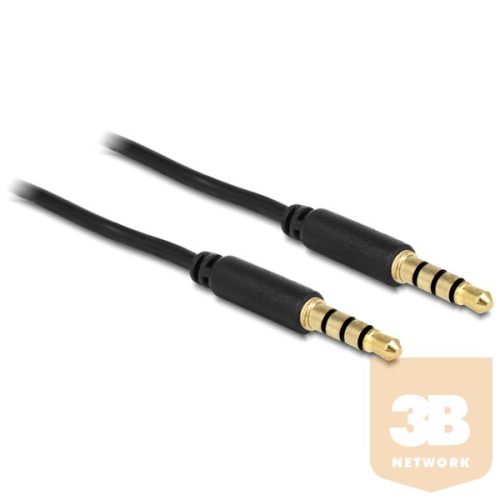 Delock 83436 kábel 3.5 mm sztereó jack 4 érintkezős apa -> apa 2m