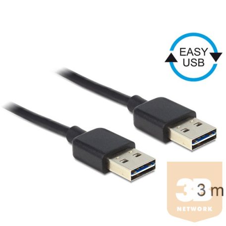 KAB Delock 83462 EASY - USB 2.0 - A apa/apa kábel - 3m