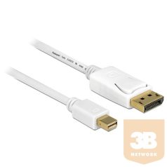   DELOCK kábel mini Displayport 1.2 male to Displayport male 4K, 2m, fehér