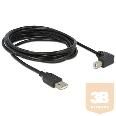 Delock USB2.0 kábel USB A dugó - USB B 90 dugó csatlakozókkal, 3m