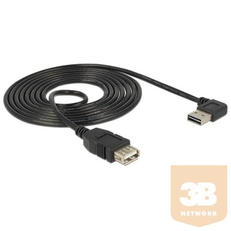 KAB Delock 83553 USB2.0-A jobbra/balra 90°-s dugó + USB2.0-A aljzat csatlakozók kábel - 3m