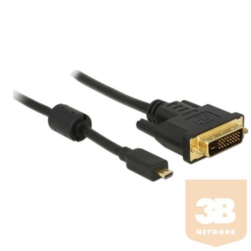 KAB Delock 83585 micro-D csatl. dugó > DVI 24+1 csatl. dugó HDMI kábel - 1m