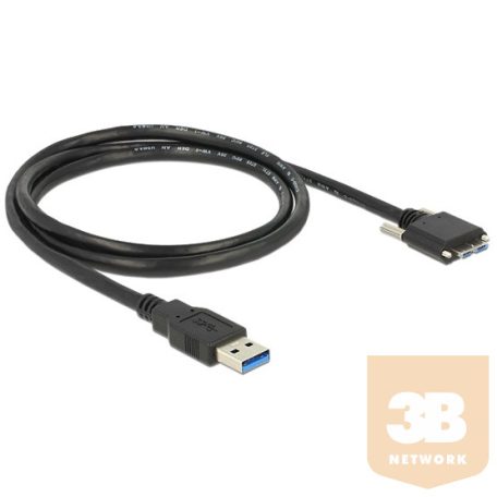 KAB Delock 83597 USB3.0 A - USB3.0 microB dugó csavarokkal ellátott kábel - 1m