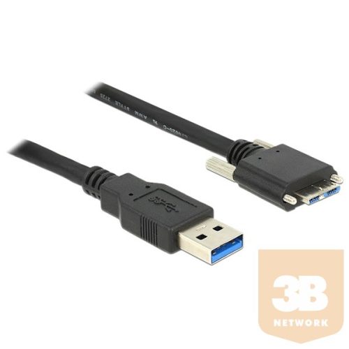 Delock 83598 Kábel USB 3.0 A típusú dugó > USB 3.0 Micro-B típusú dugó csavarokkal ellátott 2 m