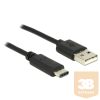 DELOCK kábel USB 2.0 Type-A male to USB 2.0 Type-C male, 1m