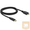 KAB Delock 83677 USB3.1 (Gen.2) USB Type-C dugó > USB micro-B dugó szuper gyors kábel - Fekete - 1m