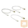 Delock Data and Fast Charging Cable USB 2.0 A-male>Micro-B-male,3 pieces set whi