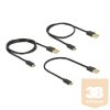 Delock Data and Fast Charging Cable USB 2.0 A-male>Micro-B-male,3 pieces set bla