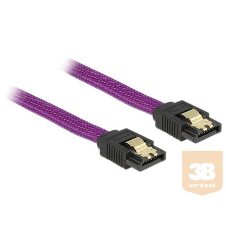 Delock SATA cable 6 Gb/s 100 cm straight / straight metal purple Premium