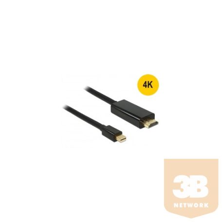 KAB Delock 83698 miniDisplayport 1.2 dugó - High Speed HDMI A dugó 4K - Fekete - 1m